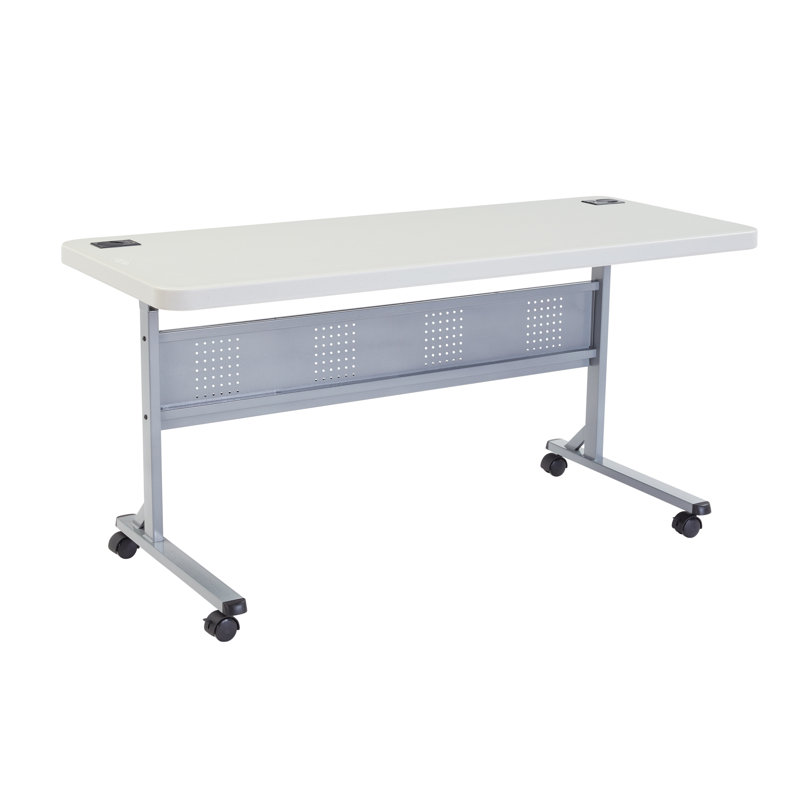 National Public Seating Flipper Training Table with Caster Wheels
